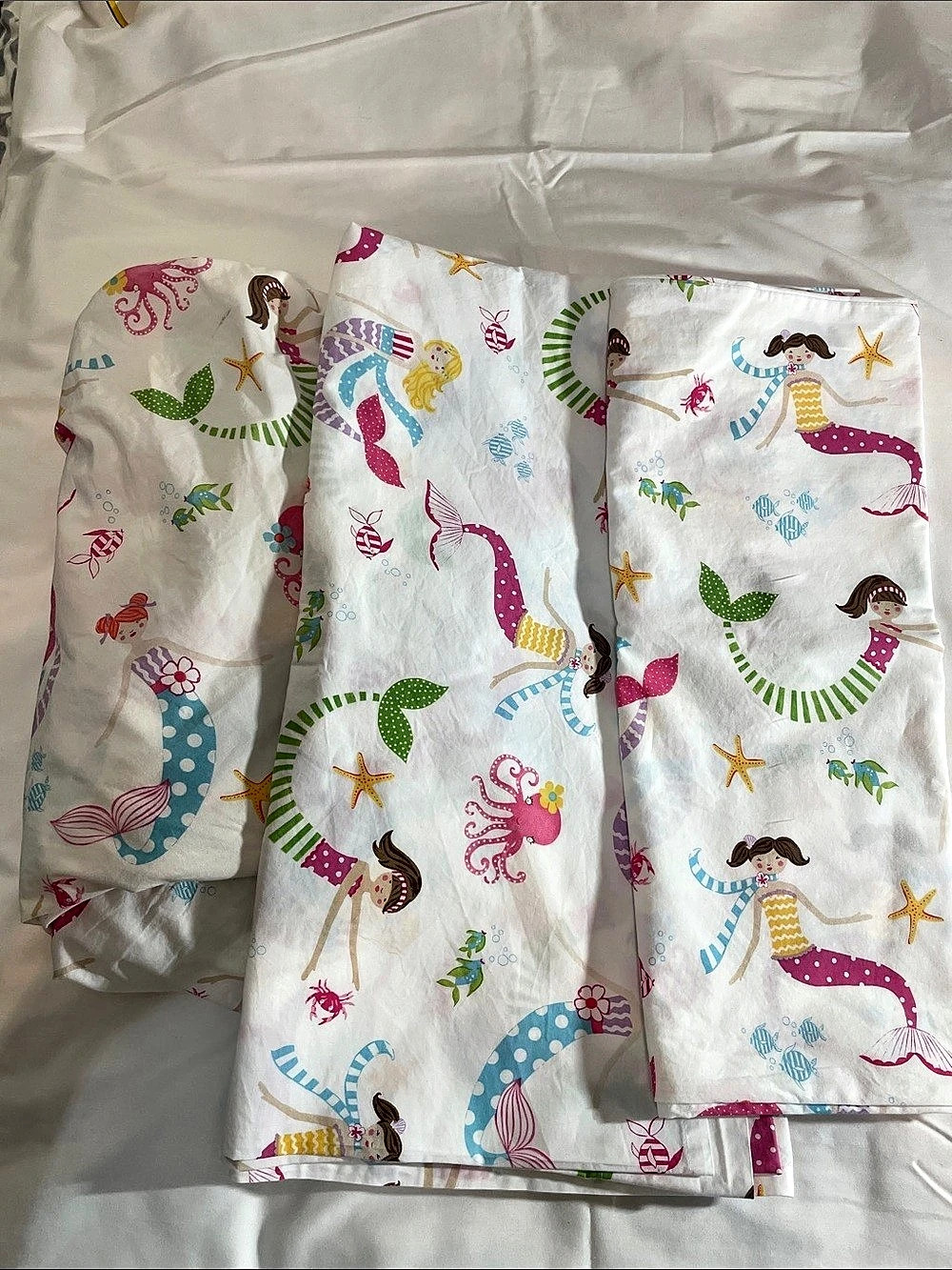 Pottery Barn Kids Bailey Mermaid 100% Organic Cotton Full sheet set